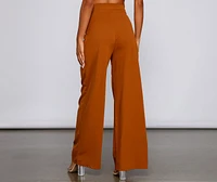 High Waist Pleated Wide Leg Pants
