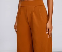 High Waist Pleated Wide Leg Pants