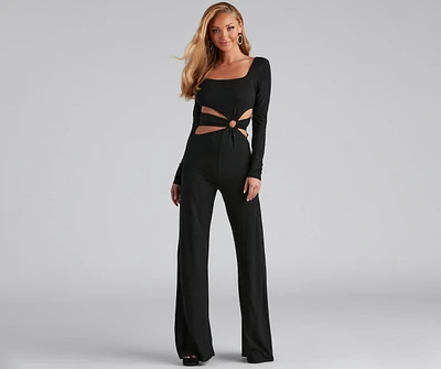 Stylish Affair O-Ring Wide Leg Jumpsuit