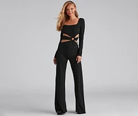 Stylish Affair O-Ring Wide Leg Jumpsuit