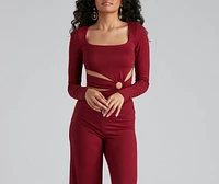 Stylish Affair O-Ring Wide Leg Jumpsuit