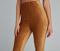 Trendy Luxe Velvet Flare Pants