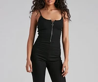 Effortlessly Chic Ribbed Knit Catsuit