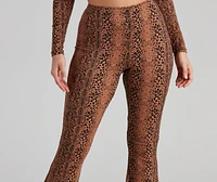 Leopard Spots High Rise Flare Pants
