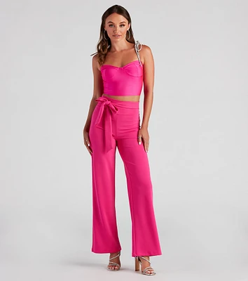 Style Game Crepe Tie Waist Pants