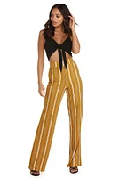 Stylish And Striped Wide Leg Pants