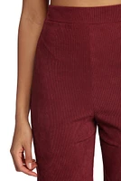 Corduroy High Waist Wide Leg Pants