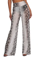 Snake Print Mesh Pants