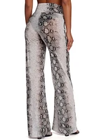 Snake Print Mesh Pants