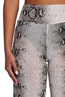 Snake Print Mesh Pants