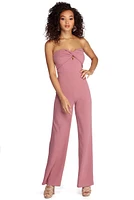 Twist Front Strapless Jumpsuit