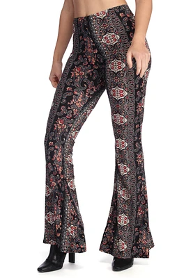 Boho Wanderer Paisley Flared Pants