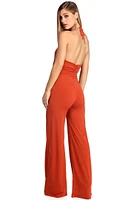Trendy Twist Front Jumpsuit