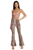 Boho Striped Flared Pants