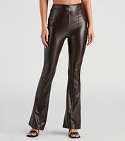 The Winner Faux Leather Flare Pants