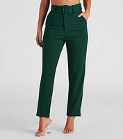 Perfectly Polished Belted Dress Pants