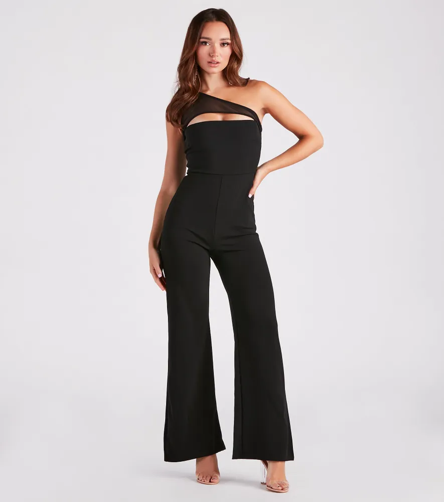 Windsor Chic Night Out One-Shoulder Jumpsuit