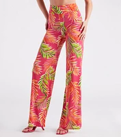 Tropical Destination High Waist Palazzo Pants
