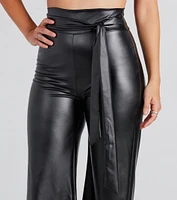 Feeling Sleek Faux Leather Wide-Leg Pants