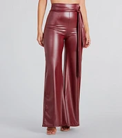 Feeling Sleek Faux Leather Wide-Leg Pants