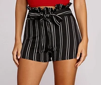 Paper Bag Pinstripe Shorts