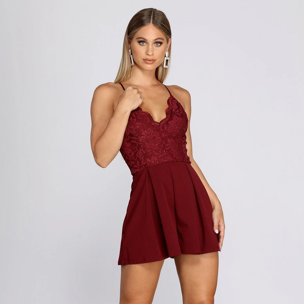 Gleaming Beauty Lace Romper