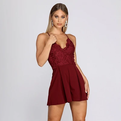 Gleaming Beauty Lace Romper