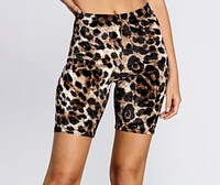 Velvet Leopard Biker Shorts
