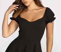Off The Shoulder Puff Sleeve Romper