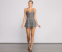 Trendy Twist of Plaid Romper
