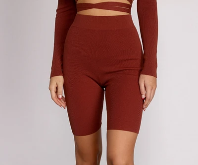 Keeping Knit Casual Biker Shorts