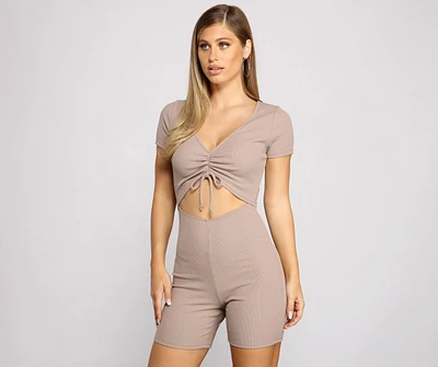 Casual And Chic Ruched Biker Romper