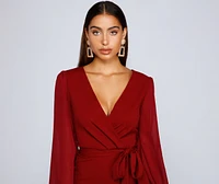 Perfectly Poised Plunging Chiffon Romper