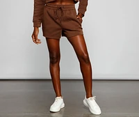 Basic High Waist Fleece Shorts