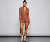 Trendy Casual Button-Down Romper