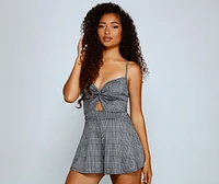Flirty And Chic Plaid Romper