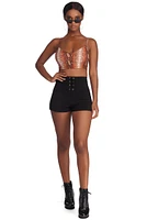 Lace Up Ponte Shorts