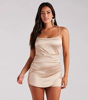 Feeling Myself Satin Wrap Romper