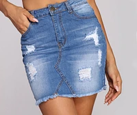 Fab And Frayed Denim Mini Skirt