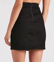 Lauren Double Buckle Denim Skirt by Windsor