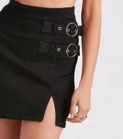 Lauren Double Buckle Denim Skirt by Windsor