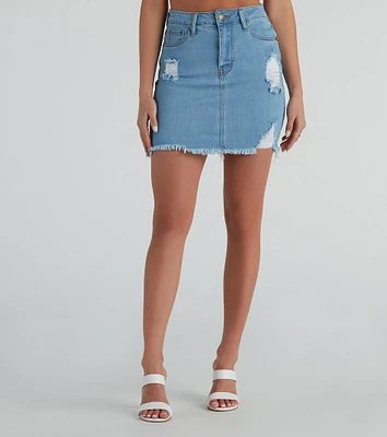 Ally High-Rise Denim Mini Skirt by Windsor
