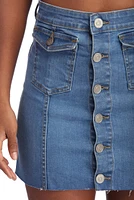Button Up Jean Skirt