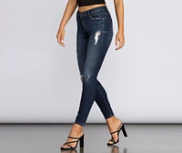 Jude Mid Rise Skinny Dark Denim Jeans