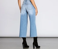 High Rise Wide Leg Crop Jeans