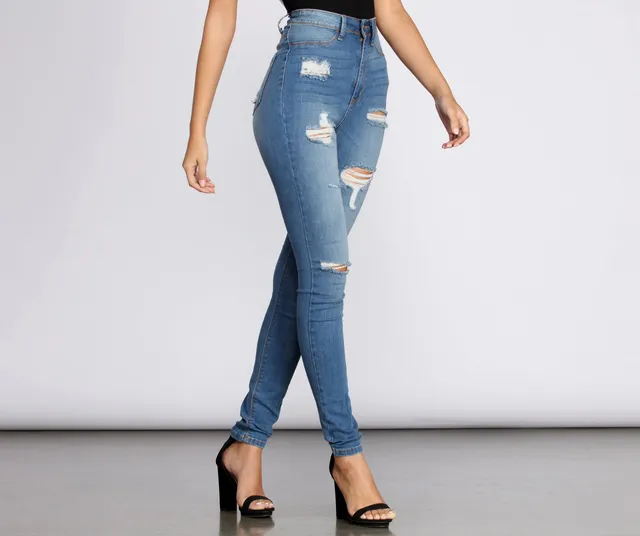 Windsor High Rise Super Destructed Skinny Jeans