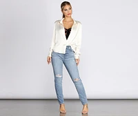 High Rise Distressed Boyfriend Jeans