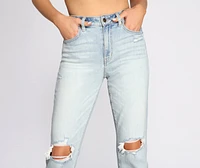 Ally Super High Rise Straight Cropped Jeans