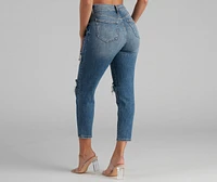 Tobi High-Rise Distressed Mom Jeans