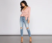 Tobi Super High Waist Destructed Mom Jeans